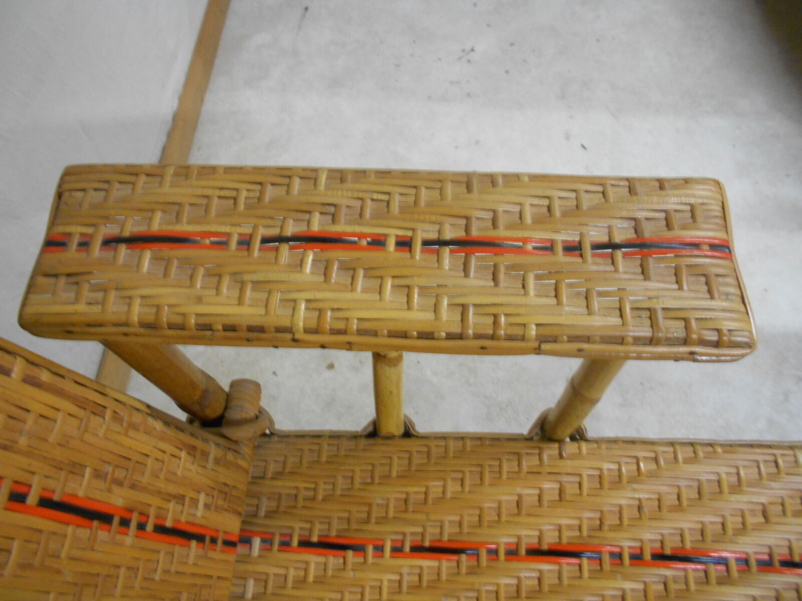 Wicker and rattan lounger