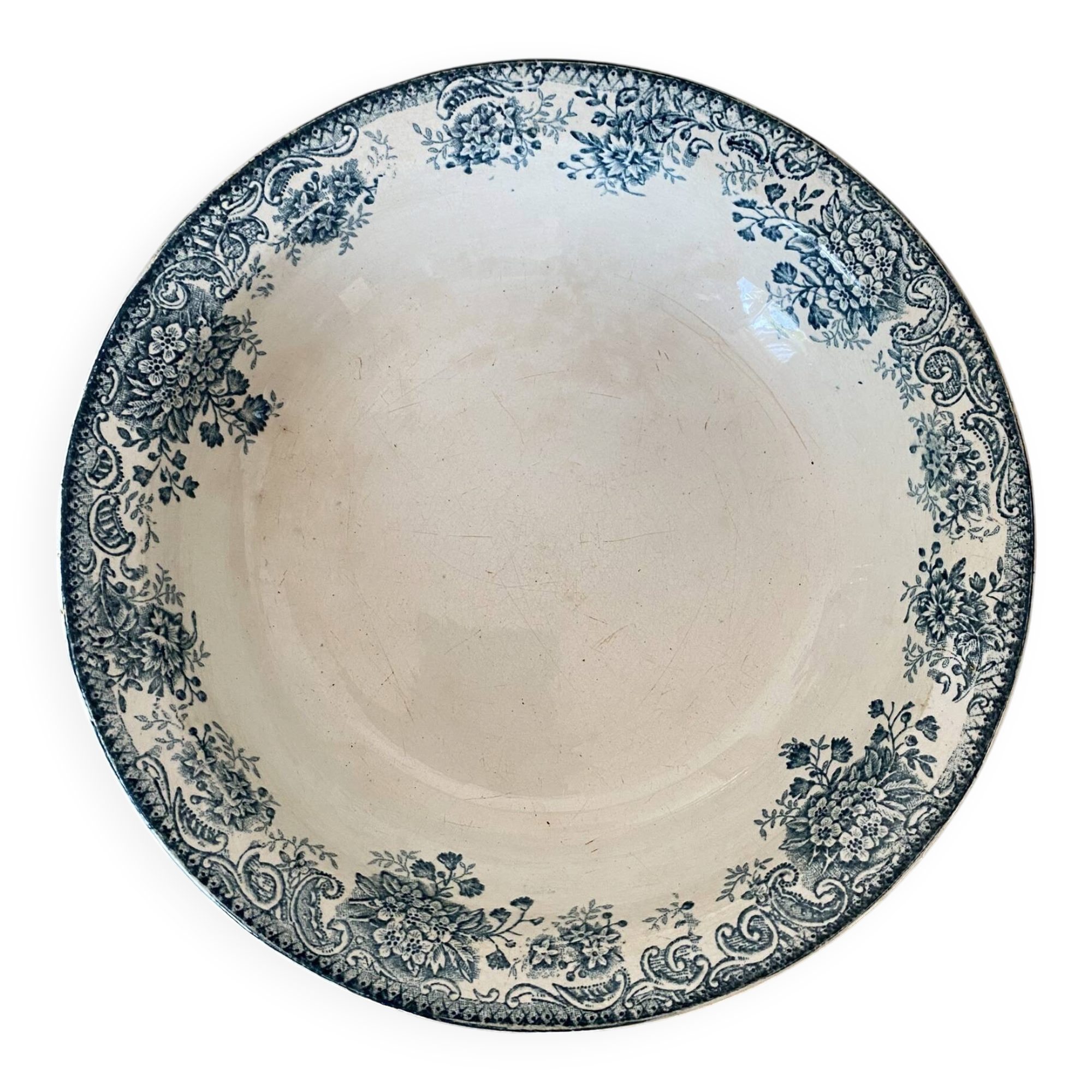 Shallow dish in ironstone 28 cm, Printania Amandinoise