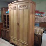 Former Parisian cabinet high in oak with pediment - 50s