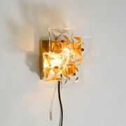1960s Kinkeldey crystal glass and brass wall lamp in mint condition