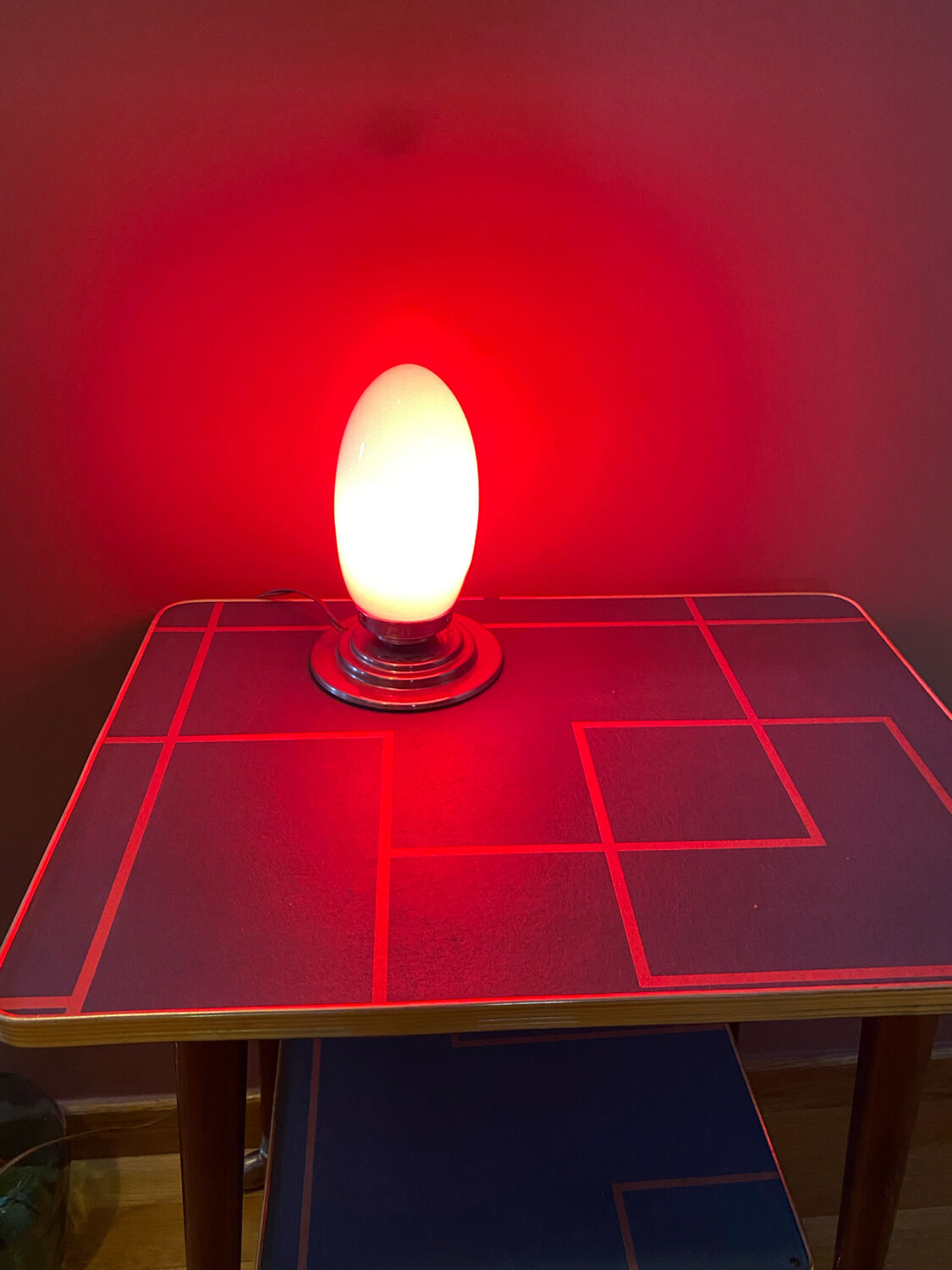 Egg bedside lamp, vintage night light 1970.