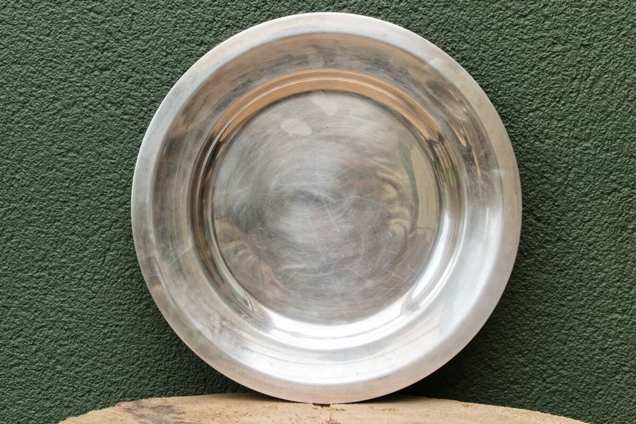 Circular plate Christofle in silver-plated metal