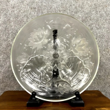 Verlys France: large Art Deco sunflower bowl in pressed glass