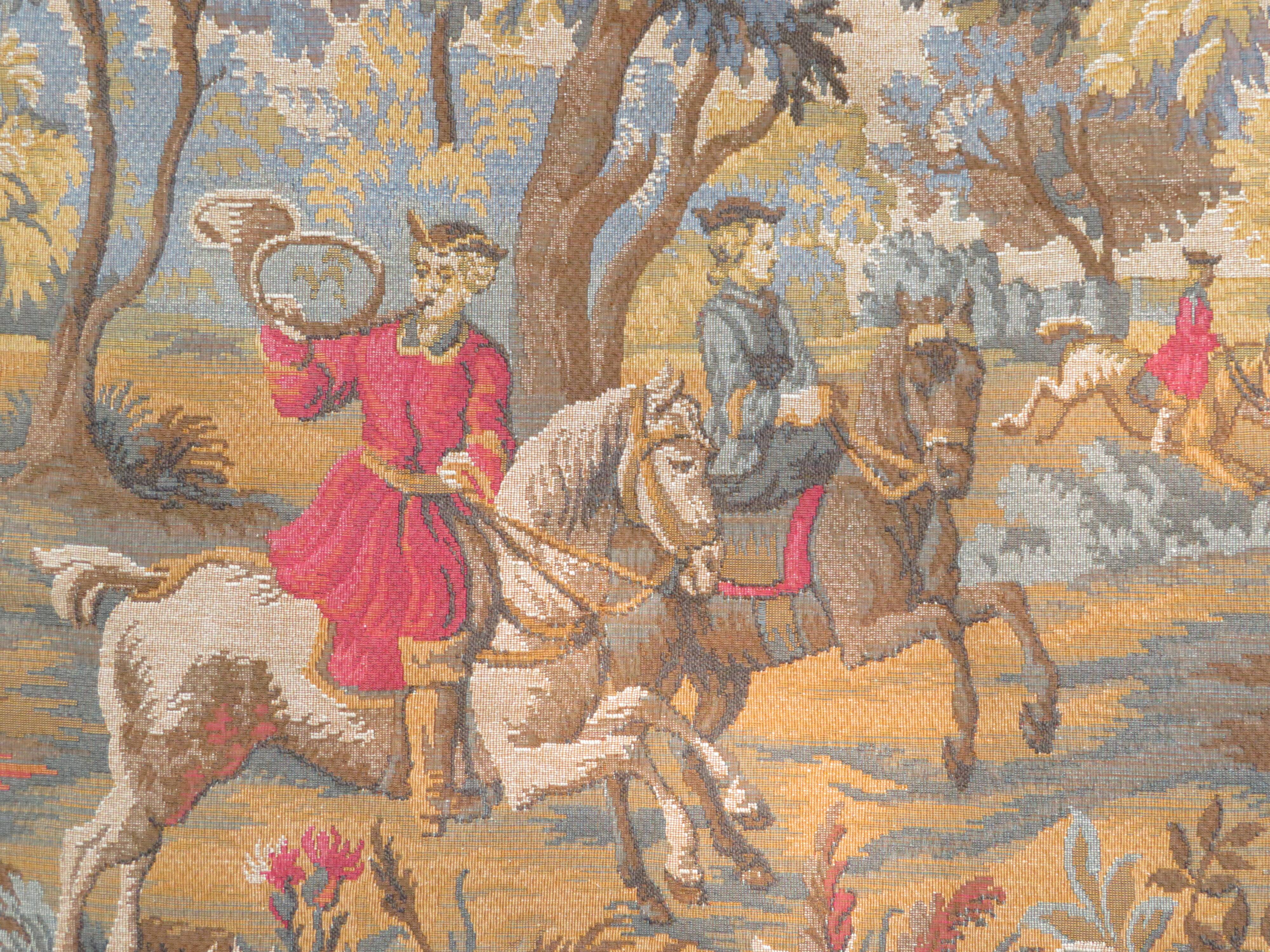 Tapisserie murale scène de chasse à courre