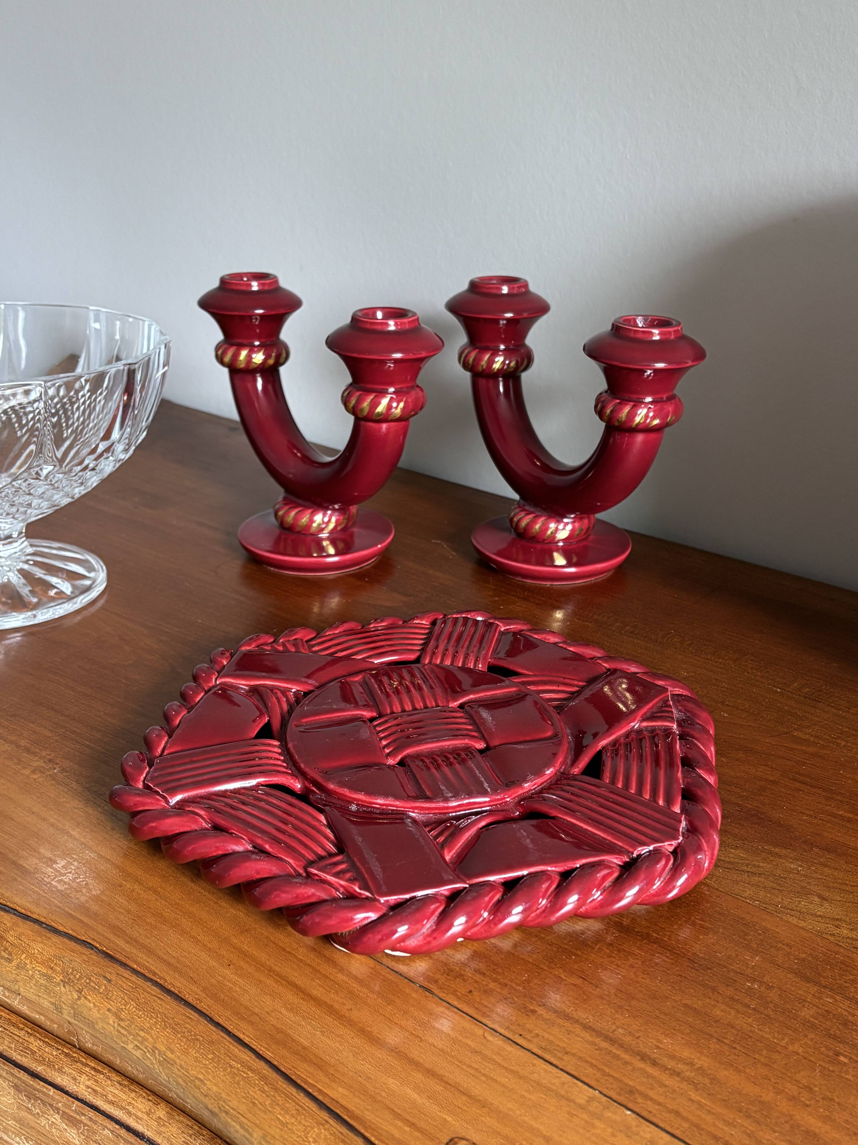 Woven ceramic trivet