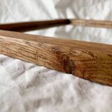 Vintage brutalist mirror with solid wood frame