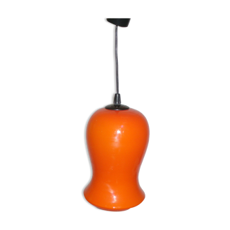Suspension orange cloche des années 60 - 70