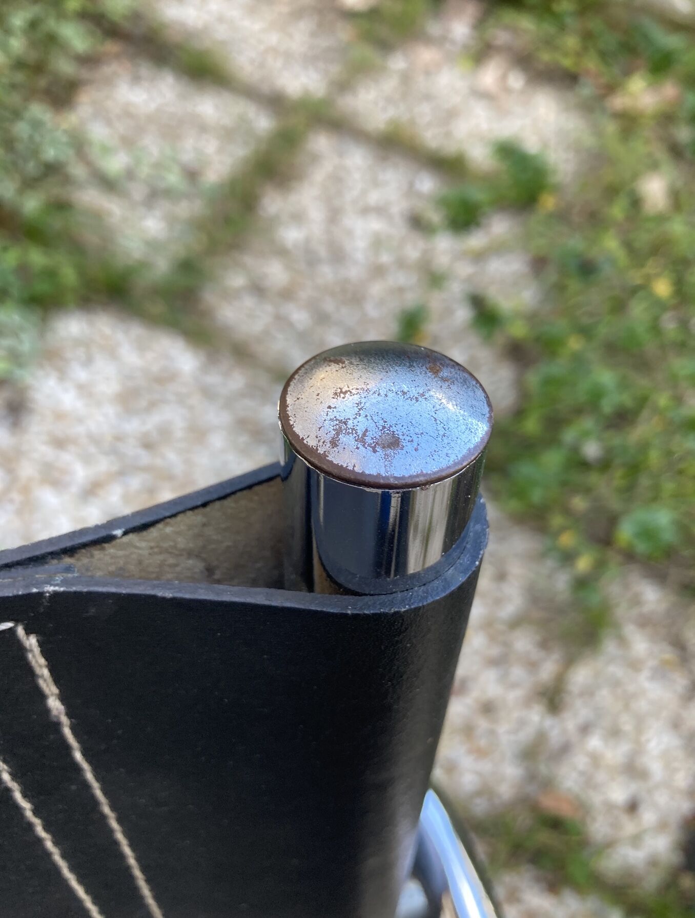 Vintage armchair in black leather