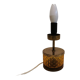 Swedish table lamp foot, made of wood, amber bubble glass and brass