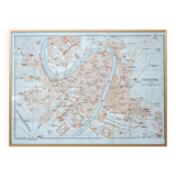 Printed in 1909, map of Verona (Verona), Veneto, Italy.