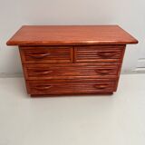 Maugrion rattan chest of drawers from the 60s/70s