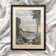 Old watercolor seaside landscape signed A. Brun
