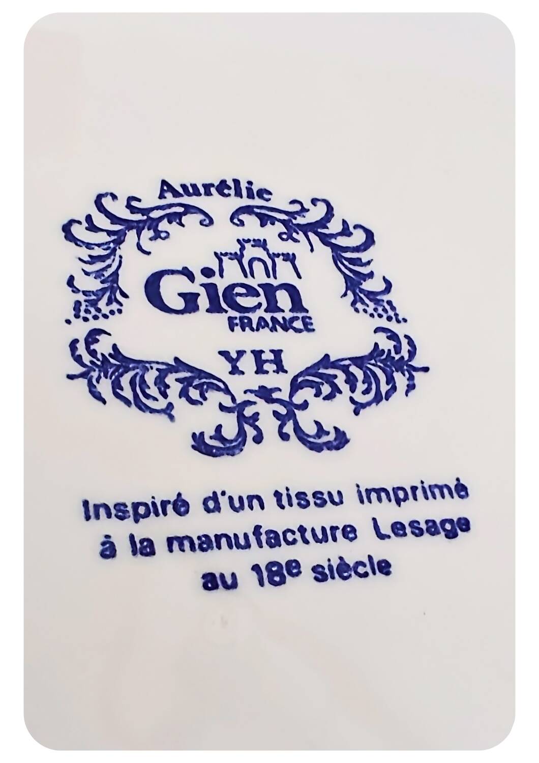 Faïencerie de gien plat de service ovale bleu aurélie