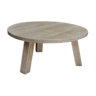 Brutalist coffee table in solid oak 1950