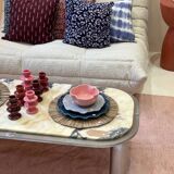 Indian blockprint cushion cover in burgundy cotton