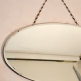 Beveled mirror oval 50 years 60 x 34 cm