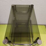 Console year 70, smoked glass and chrome