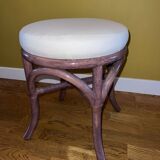 Maugrion chair and stool set in wood and rattan