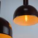 Set of 2 Mid-Century Modern Brown Metal Hanging Lamps