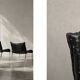 Chaises longues en cuir noir patchwork suédoises modernes du milieu du siècle d'IKEA
