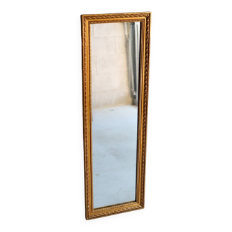 Long miroir en bois et stuc doré vintage