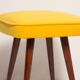 Mustard velvet stool, Mid-Century, Poland, 1960s