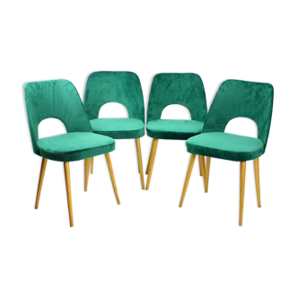 Chaises de salle à manger Par Oswald Haerdtl En velours pour ton, Tchécoslovaquie années 1950, Set Of 4