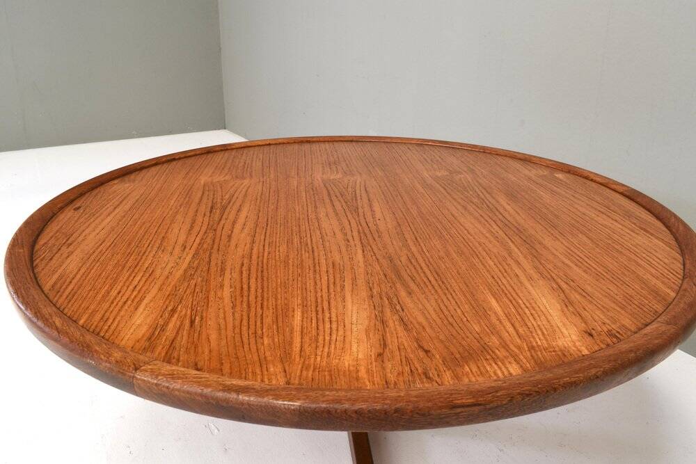 Vintage Dutch round coffee table in teak by Martin Visser for Spectrum, 1960s
