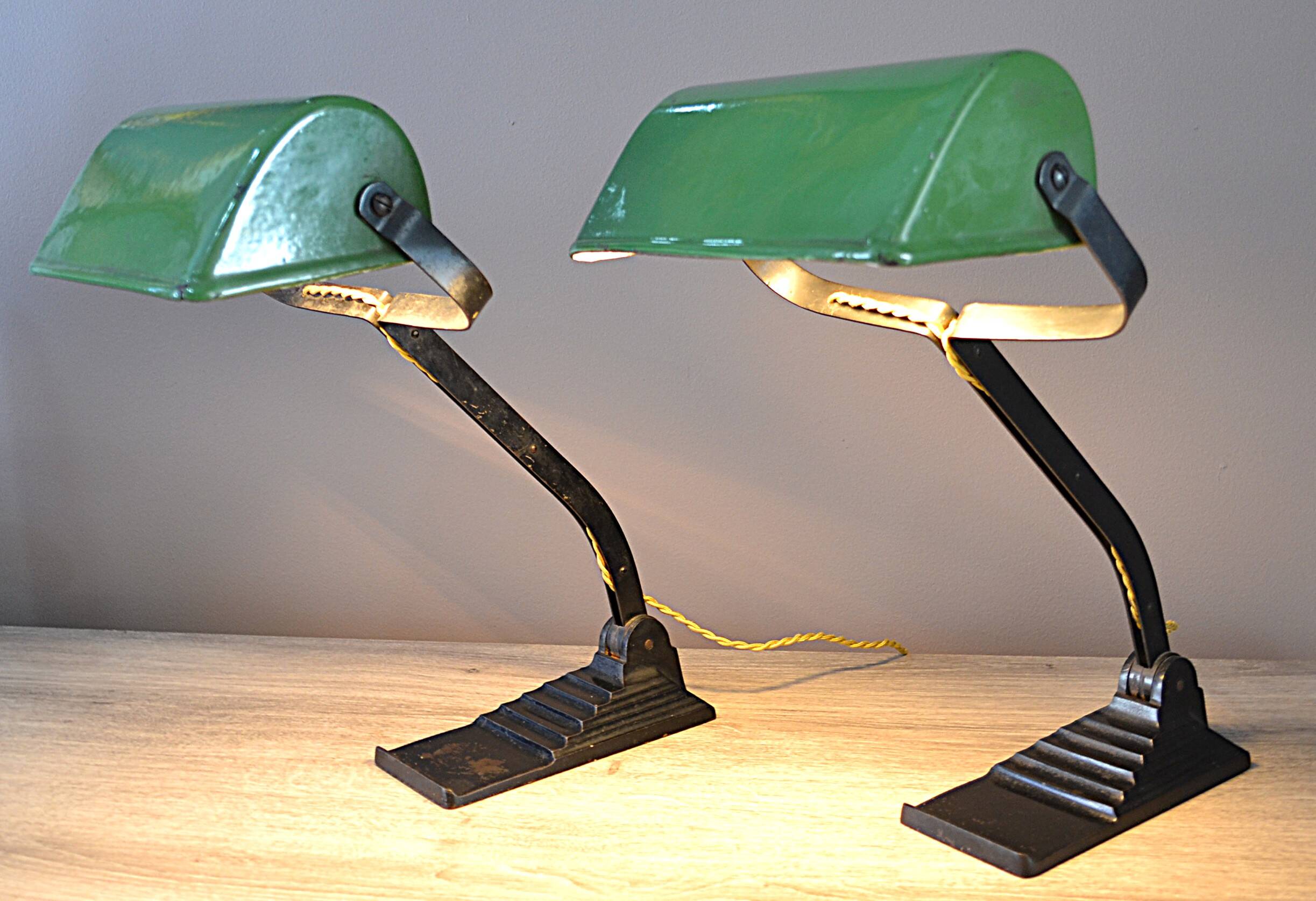 Pair of Art Deco desk lamps, 1930