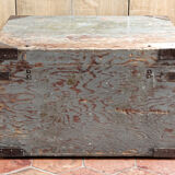 Coffee table,  wooden and metal military crate