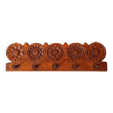 Wall key ring in carved wood 70s