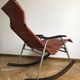 Japanese leather rocking chair by Takeshi Nii, 1950s