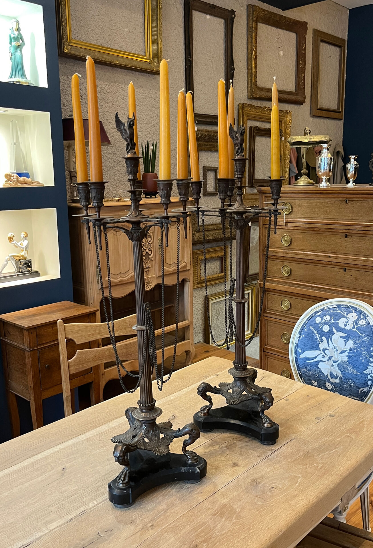 Pair of bronze candelabra Napoleon III