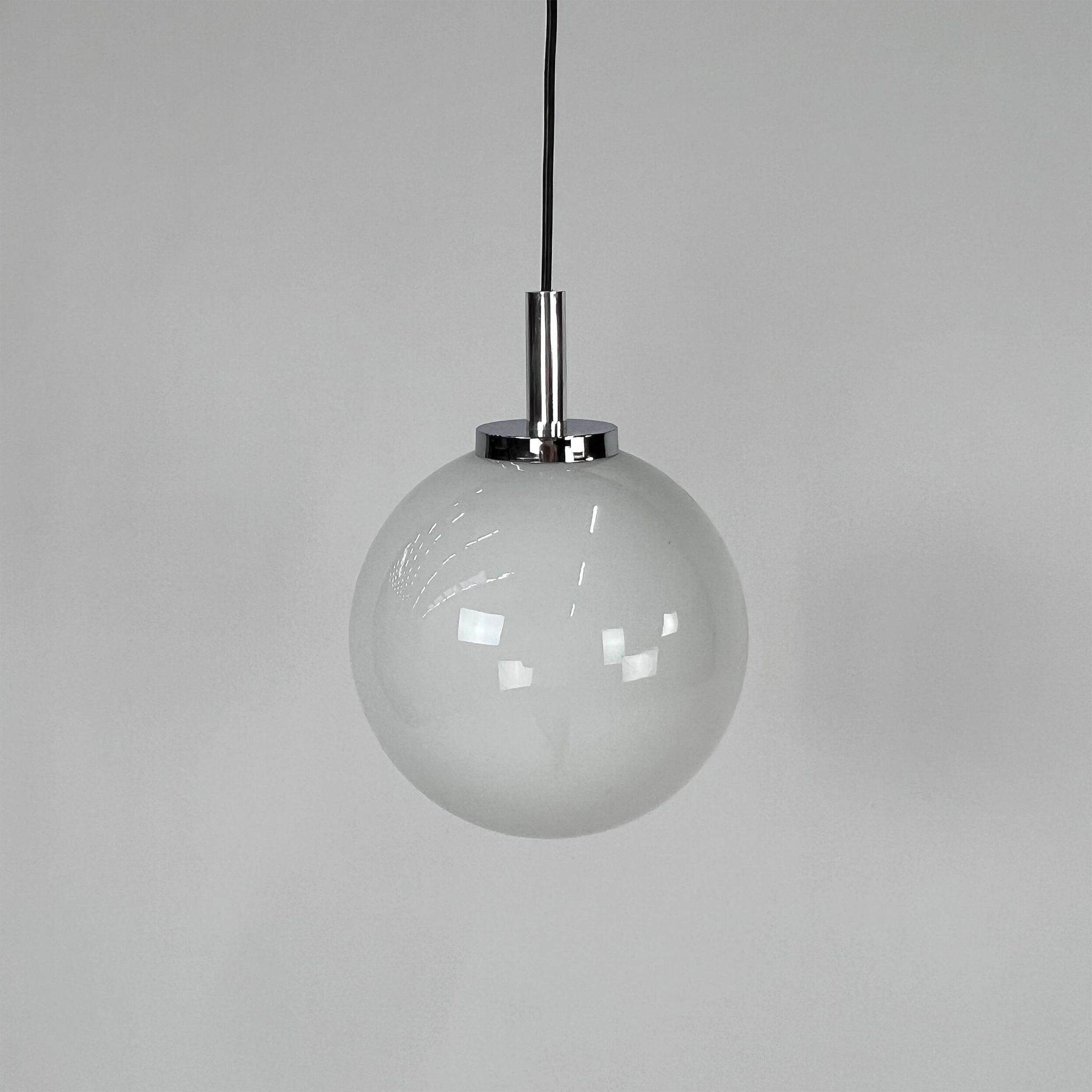 Set of 2 Mid Century Hanging Bol Lamps by Glashutte Limburg, 1970s