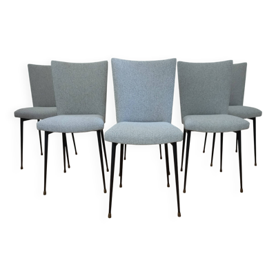 Suite de 6 chaises attribuées à Colette Gueden (1905-2000) retapissées