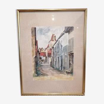 Tableau aquarelle ruelle