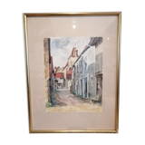 Tableau aquarelle ruelle