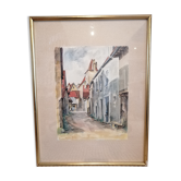 Watercolor painting of an alley