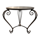 Petite table en fer forgé et miroir des années 50 - Spéciale petit espace