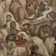 Old colour engraving of dogs – 1890