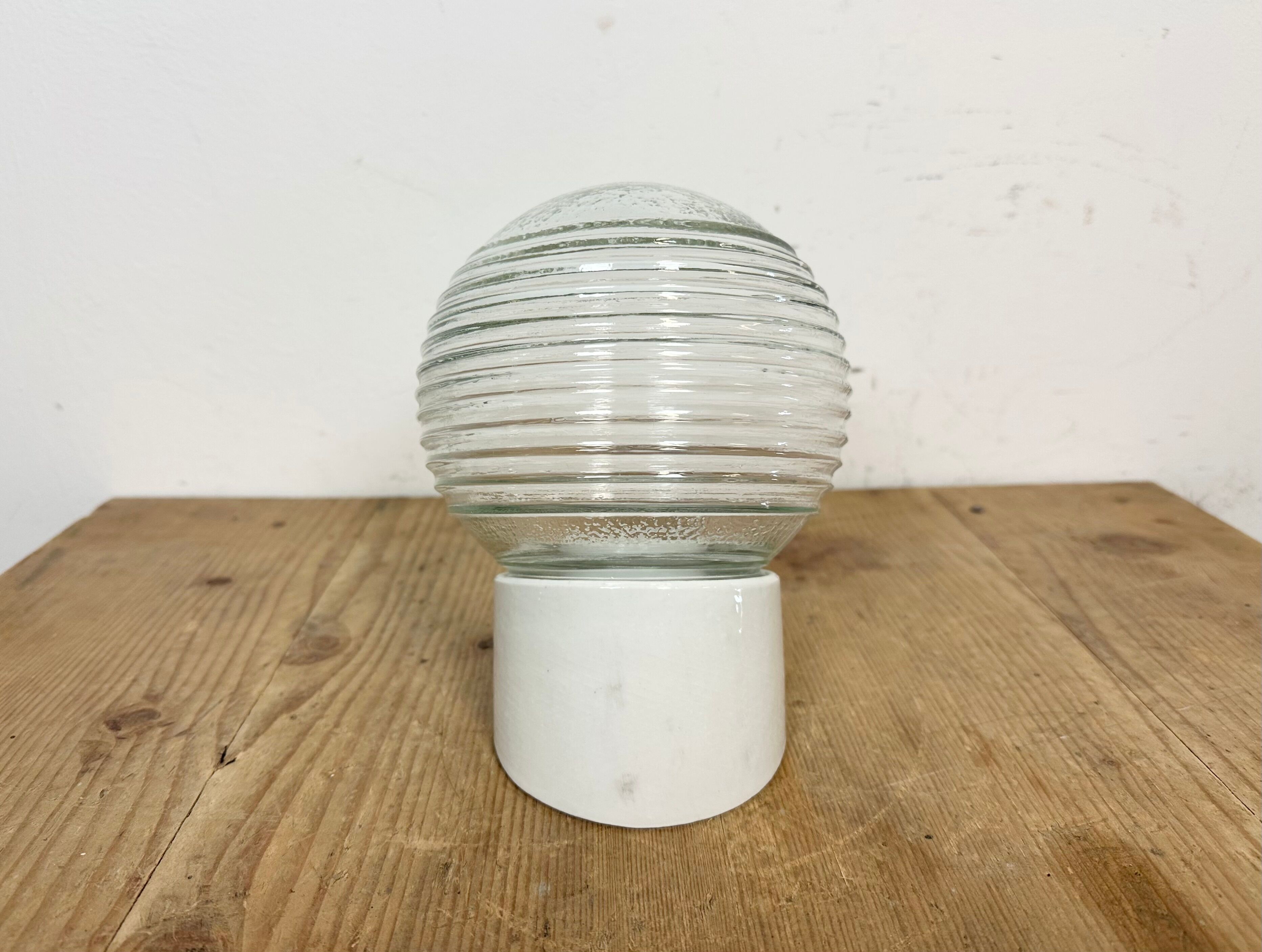 Vintage White Porcelain Wall Light, 1970s