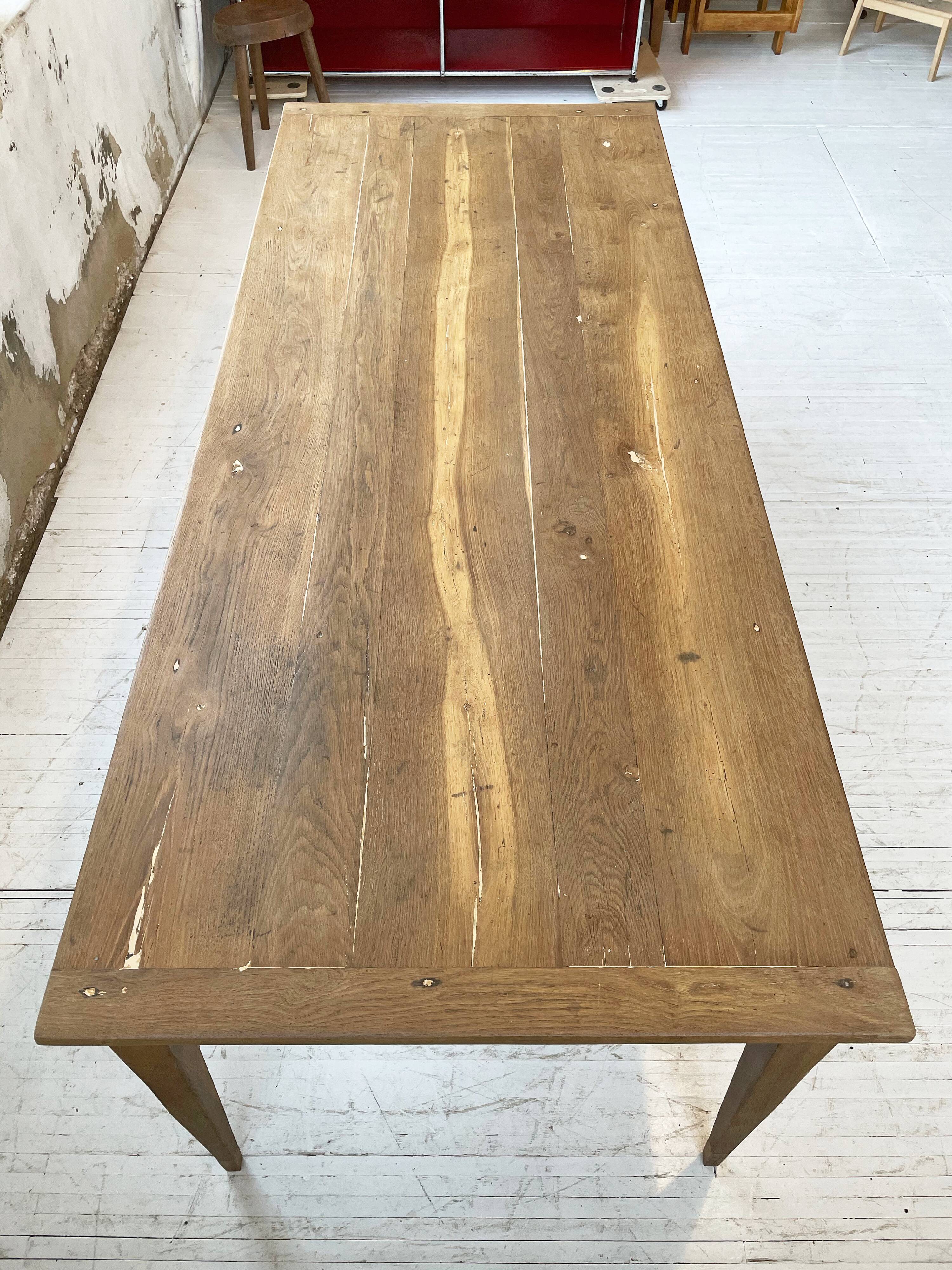 2m oak farm table