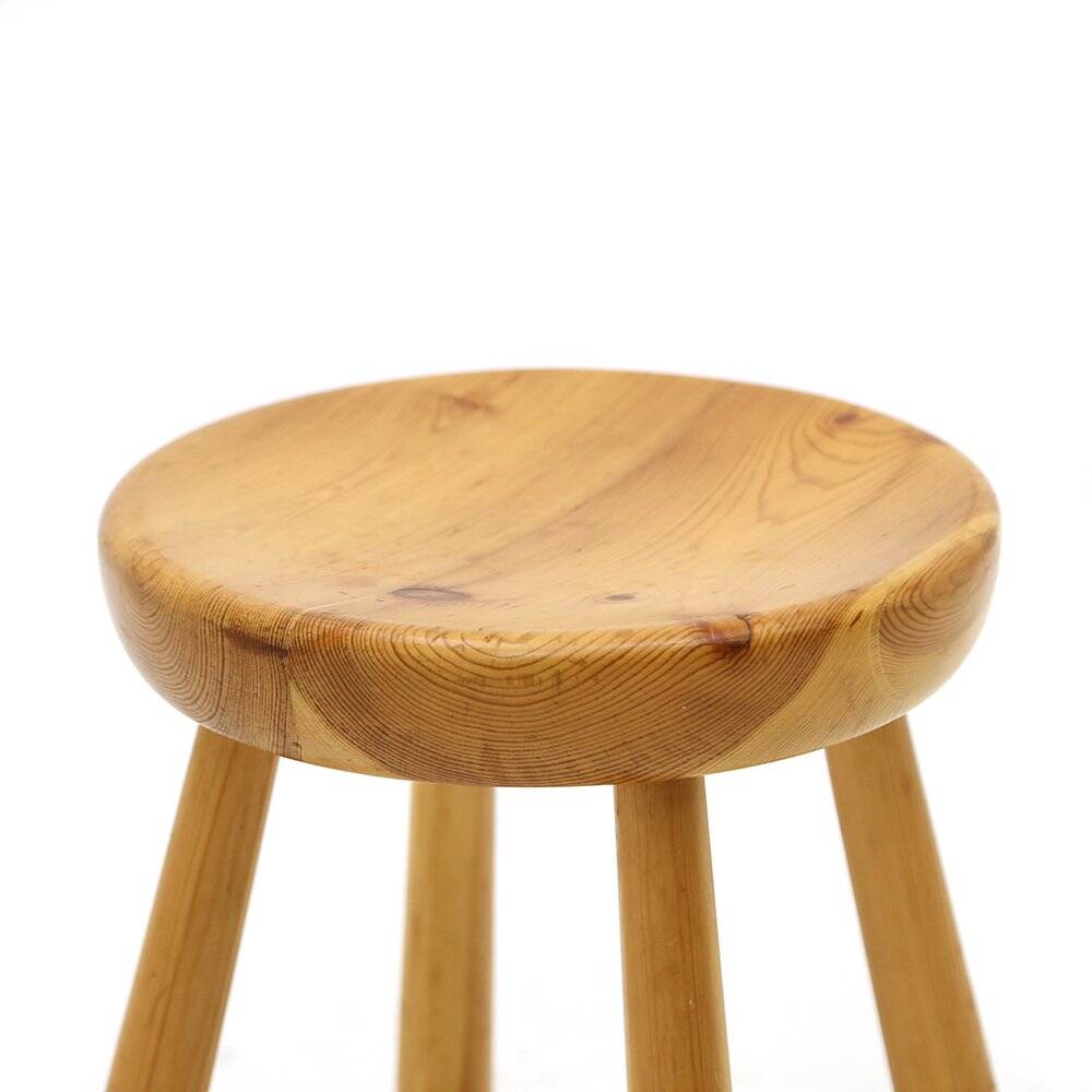 Solid pine stool, 1960s