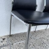 Design chair in black skaï