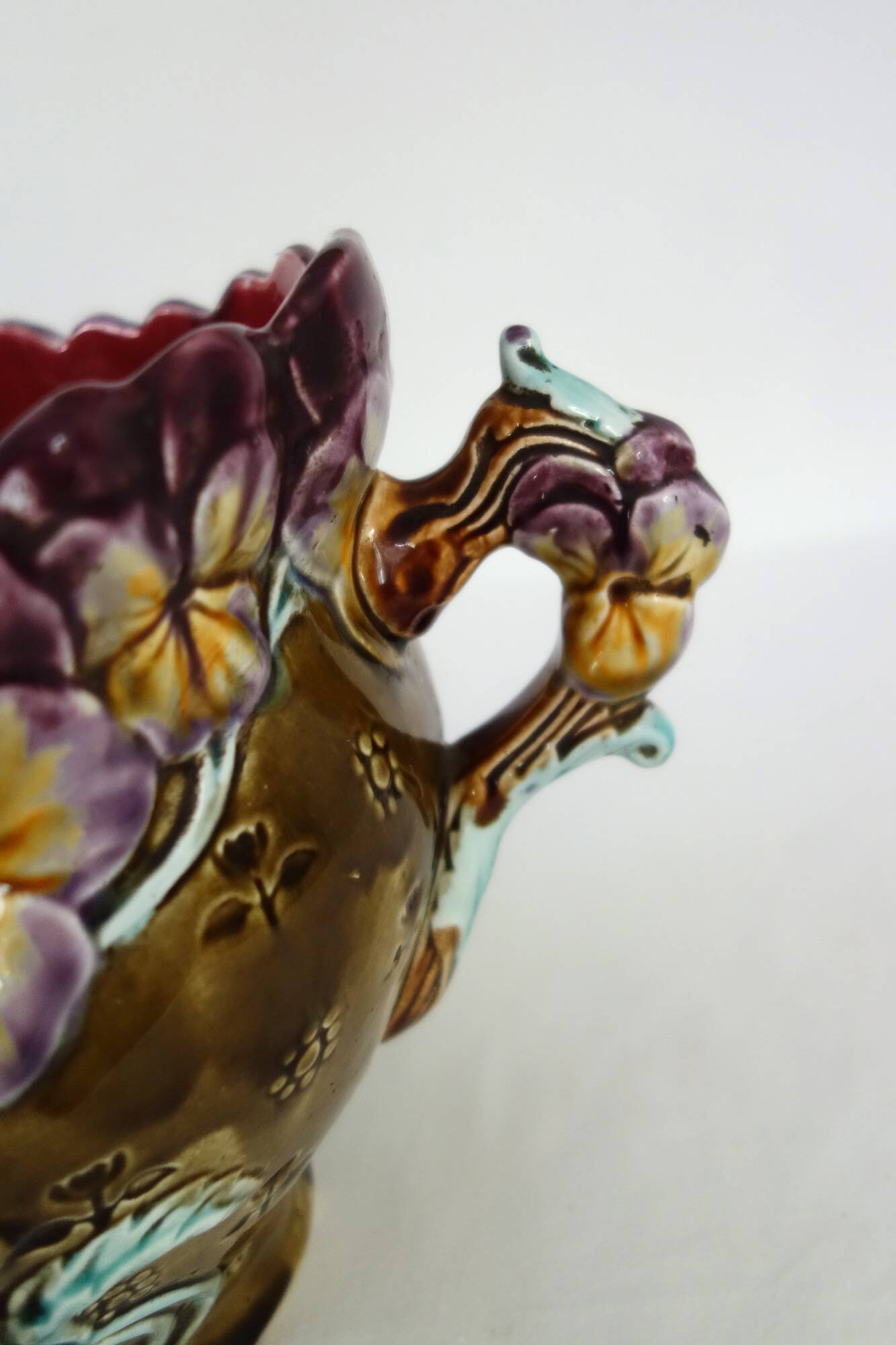 Large planter cache pot borbotine Onnaing art nouveau
