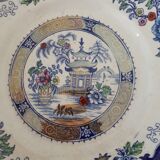 Assiette terre de fer creil et montereau 688 décor chinois