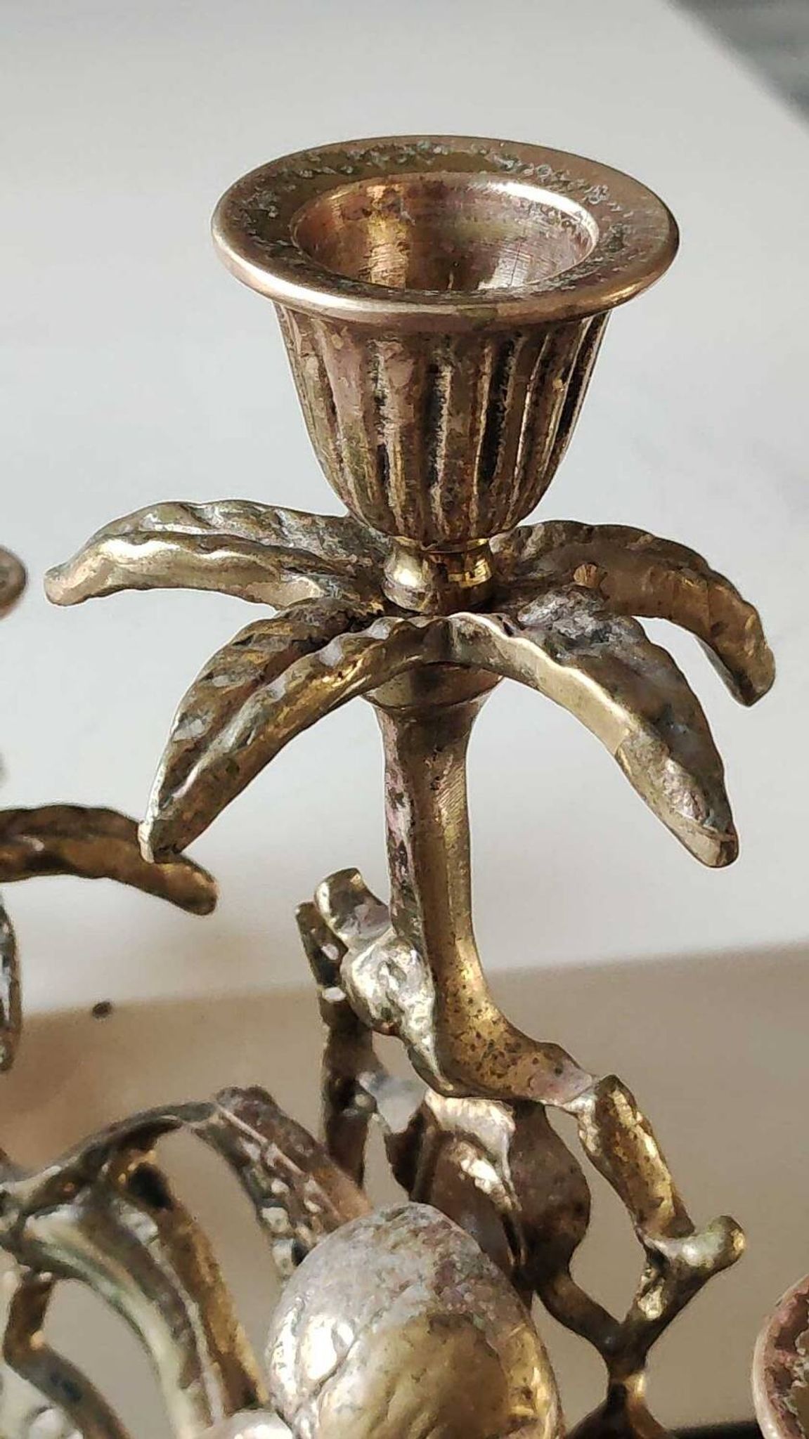Pair of Antique 3-light candlesticks. Puttis/Cherubs. Bronze