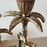 Pair of Antique 3-light candlesticks. Puttis/Cherubs. Bronze