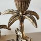 Paire de chandeliers antiques à 3 feux de lumières puttis/angelots bronze
