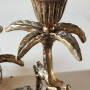Pair of Antique 3-light candlesticks. Puttis/Cherubs. Bronze
